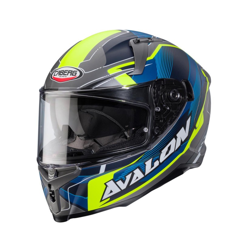 Kask integralny Caberg Avalon X Optic szary mat/niebieski/żółty fluo XL