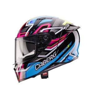 Kask integralny Caberg 2026 Avalon X Brama - czarny/niebieski/żółty fluo/fuksja