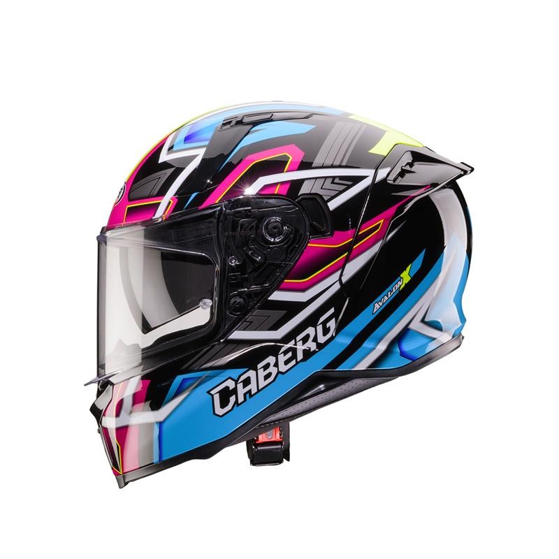 Caberg 2026 Kask Integralny z Blendą Avalon X Brama Czarny/Niebieski/Żółty Fluo/Fuksja