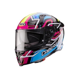 Caberg 2026 Kask Integralny z Blendą Avalon X Brama Czarny/Niebieski/Żółty Fluo/Fuksja
