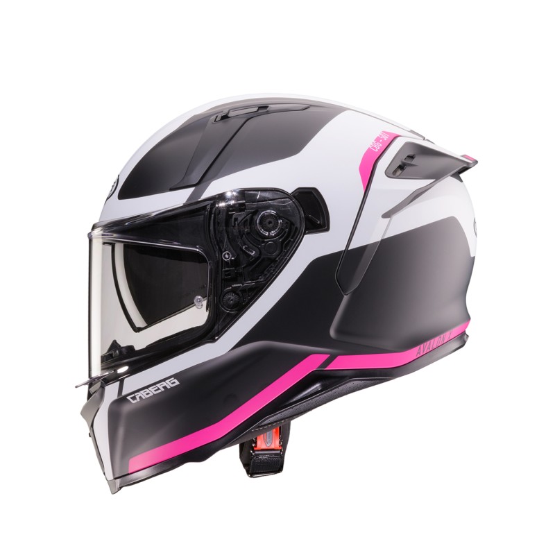 Caberg 2026 Kask Integralny z Blendą Model Avalon X Pure - Czarny Mat/Biały/Fuksja XS