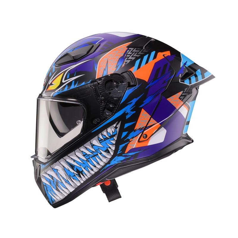Kask integralny Caberg 2026 Model Drift EVO II Nobo - czarny mat/czerwony fluo/niebieski - rozmiar XL