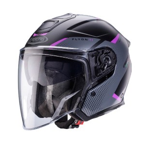Caberg Promocja Kask Otwarty Jet Otwarty Flyon II Boss Kolor Czarny Mat/Szary/Fuksja Rozmiar XS