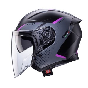 Caberg Promocja Kask Otwarty Jet Otwarty Flyon II Boss Kolor Czarny Mat/Szary/Fuksja Rozmiar XS
