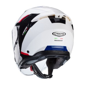 Caberg Kask Otwarty Jet Flyon II Boss Biały/Czarny/Czerwony/Niebieski Rozmiar S