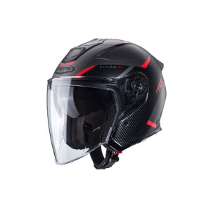 Caberg Kask Otwarty Jet Flyon II Boss Czarny/Szary/Czerwony Mat Rozmiar L
