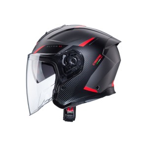Caberg Kask Otwarty Jet Flyon II Boss Czarny/Szary/Czerwony Mat Rozmiar M