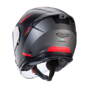 Caberg Kask Otwarty Jet Flyon II Boss Czarny/Szary/Czerwony Mat Rozmiar M