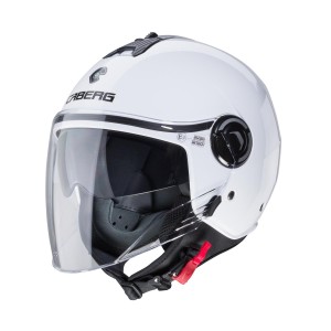 CABERG KASK OTWARTY JET Z BLENDĄ RIVIERA V4X BIAŁY POŁYSK ROZMIAR S