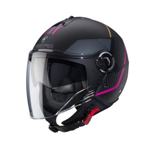 Kask otwarty Caberg Riviera V4X Geo - czarny mat/szary/fuksja