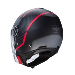 Kask otwarty Caberg Riviera V4X Geo czarny mat/czerwony/szary XS