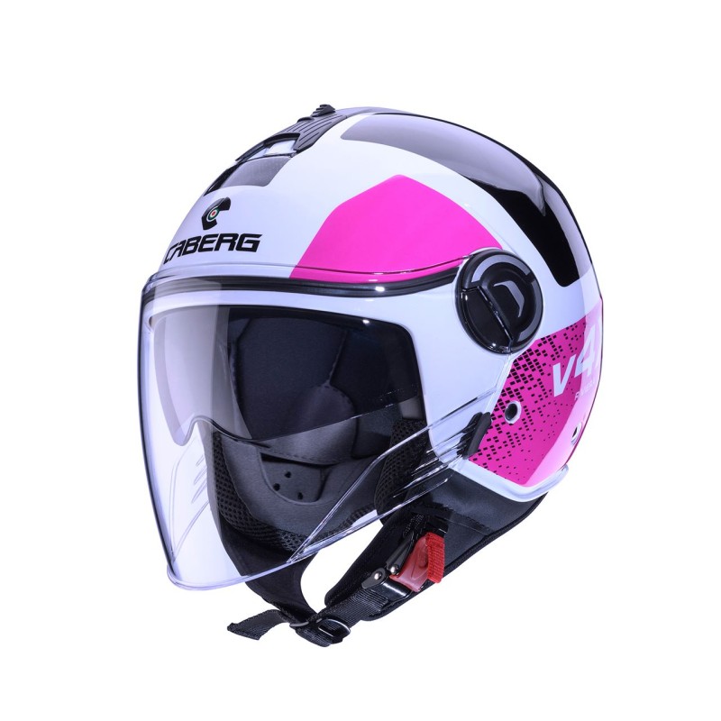 Kask otwarty Caberg Jet Riviera V4X Alpha biały/czarny/fuksja rozmiar S