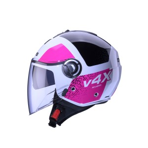 Kask otwarty Caberg Jet Riviera V4X Alpha biały/czarny/fuksja rozmiar S