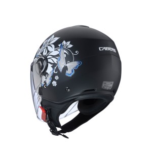 Caberg Kask Otwarty Jet z Blendą Model Riviera V4X MIA - Czarny Mat/Biały/Szary - Rozmiar XS