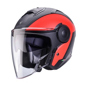 Kask otwarty Jet Caberg Soho Milano czerwony/czarny mat rozmiar L