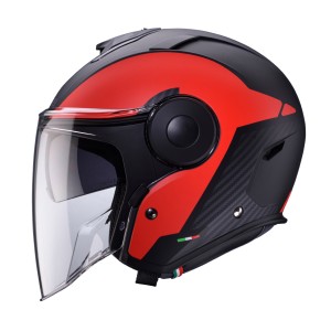 Kask otwarty Jet Caberg Soho Milano czerwony/czarny mat rozmiar L