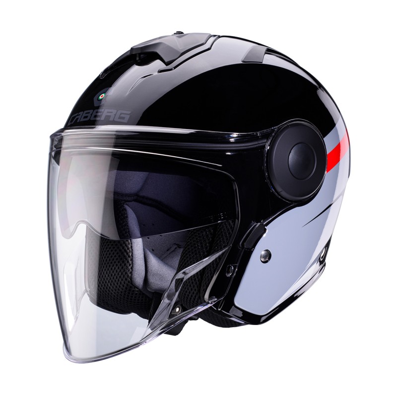Kask otwarty Caberg Jet Soho Zephyr czarny/szary/czerwony rozmiar M