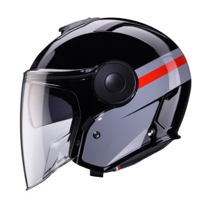Kask otwarty Caberg Jet Soho Zephyr czarny/szary/czerwony rozmiar S