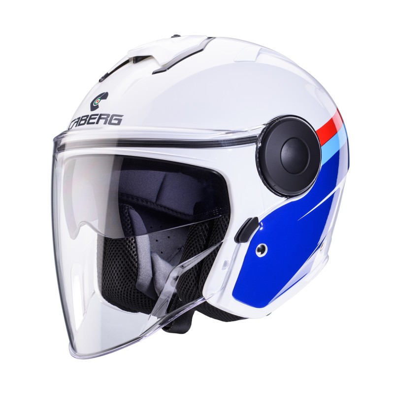 Kask otwarty Caberg Soho Zephyr biały/niebieski/czerwony rozmiar L - promocja!