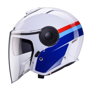 Kask otwarty Caberg Promocja - model Soho Zephyr, kolor biały/niebieski/czerwony, rozmiar S
