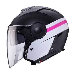 Kask otwarty Caberg Jet Soho Zephyr czarny mat/biały/fuksja rozmiar XS