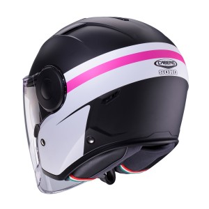 Kask otwarty Caberg Jet Soho Zephyr czarny mat/biały/fuksja rozmiar XS