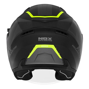 Kask otwarty NOX PROMOCJA N130 KLIN CZARNY MAT/ZÓŁTY FLUO M