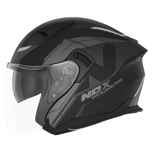 Kask otwarty NOX PROMOCJA N130 KLINt czarny/szary/tytanowy mat rozmiar M