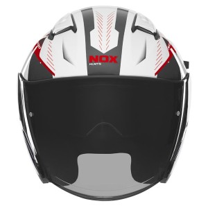 NOX KASK OTWARTY JET Z BLENDĄ N130 MYST KOLOR BIAŁY/CZARNY/CZERWONY ROZMIAR XXL