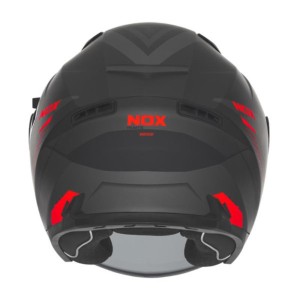 NOX KASK OTWARTY JET Z BLENDĄ N130 MYST KOLOR CZARNY/CZERWONY MAT ROZMIAR XL