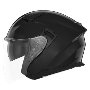NOX KASK OTWARTY JET Z BLENDĄ N130 SOLID CZARNY POŁYSK ROZMIAR L