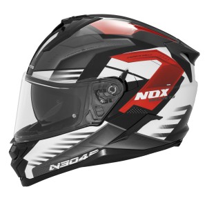 Kask integralny NOX PROMOCJA N304S Carver czarno-biało-czerwony XXL