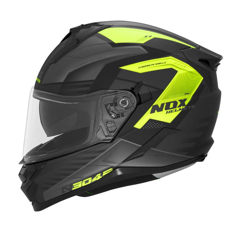 NOX Kask Integralny N304S Carver Czarny/Żółty Fluor XL