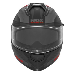 Kask integralny NOX z blendą N304S Carver czarno-czerwony mat rozmiar L