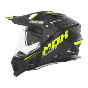 NOX KASK OFFROAD / TRAIL DUOSPORT (DUAL) N312 VAPOR Z SZYBKĄ I BLENDĄ KOLOR CZARNY/ZÓŁTY FLUO MAT ROZMIAR XS