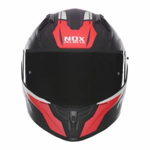 NOX KASK INTEGRALNY (FULL FACE) Z BLENDĄ N401 CROWER KOLOR CZARNY/CZERWONY MAT ROZMIAR M