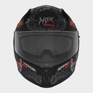 NOX KASK INTEGRALNY (FULL FACE) Z BLENDĄ N401 ZUMBI KOLOR CZARNY/CZERWONY MAT ROZMIAR XL