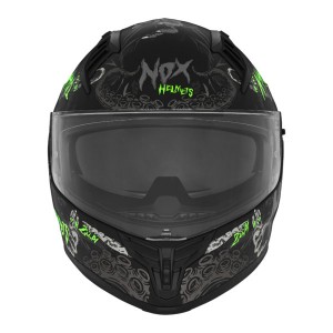 NOX Kask Integralny N401 Zumbi Czarny/Zielony Fluo Mat Rozmiar L