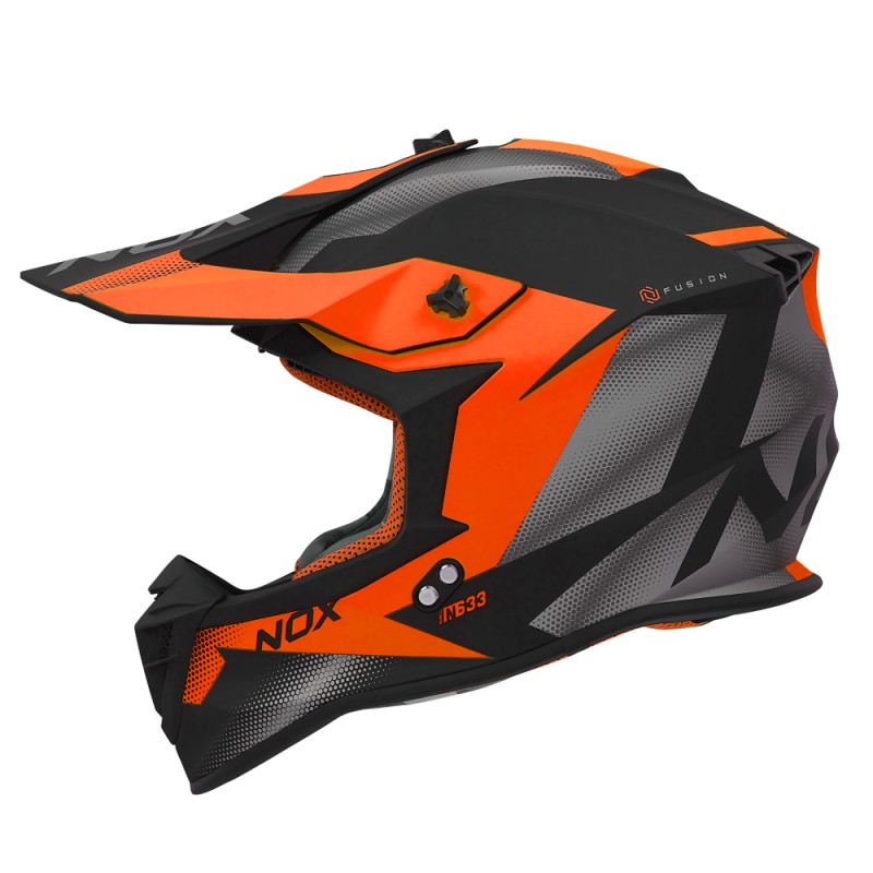 NOX PROMOCJA KASK CROSS / OFFROAD N633 FUSION KOLOR CZARNY MAT/POMARAŃCZOWY ROZMIAR L (ZAPIĘCIE MIKROMETRYCZNE)