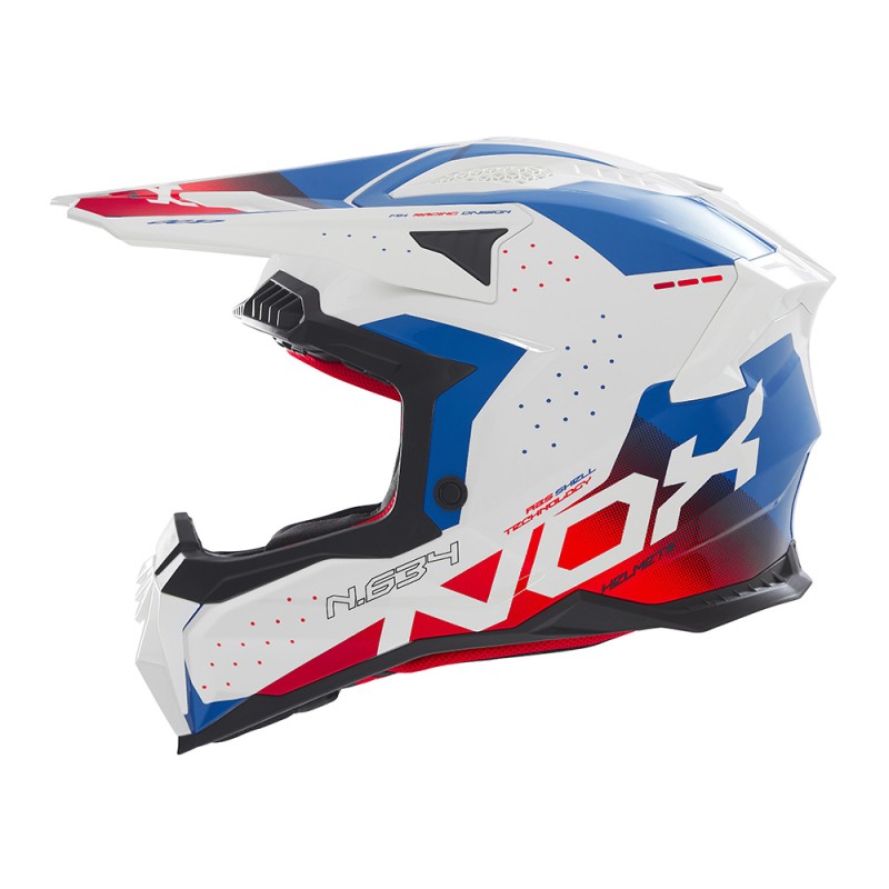 NOX KASK OFF ROAD / CROSS N634 GRADIENT KOLOR BIAŁY/NIEBIESKI/CZERWONY ROZMIAR XXL