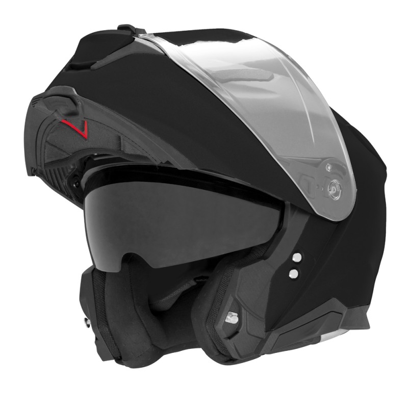 NOX KASK SZCZĘKOWY (FLIP-UP) Z BLENDĄ N967 SOLID KOLOR CZARNY POŁYSK ROZMIAR M