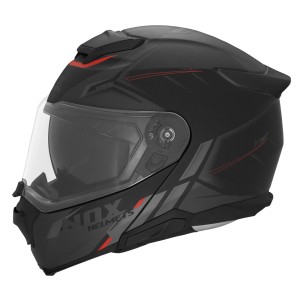 Kask szczękowy NOX N967 Synchro czarny/czerwony/szary mat XL