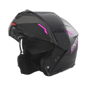 NOX KASK SZCZĘKOWY (FLIP-UP) Z BLENDĄ N968 ULTRA KOLOR CZARNY/RÓŻOWY MAT ROZMIAR M