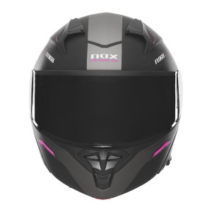 NOX KASK SZCZĘKOWY (FLIP-UP) Z BLENDĄ N968 ULTRA KOLOR CZARNY/RÓŻOWY MAT ROZMIAR M