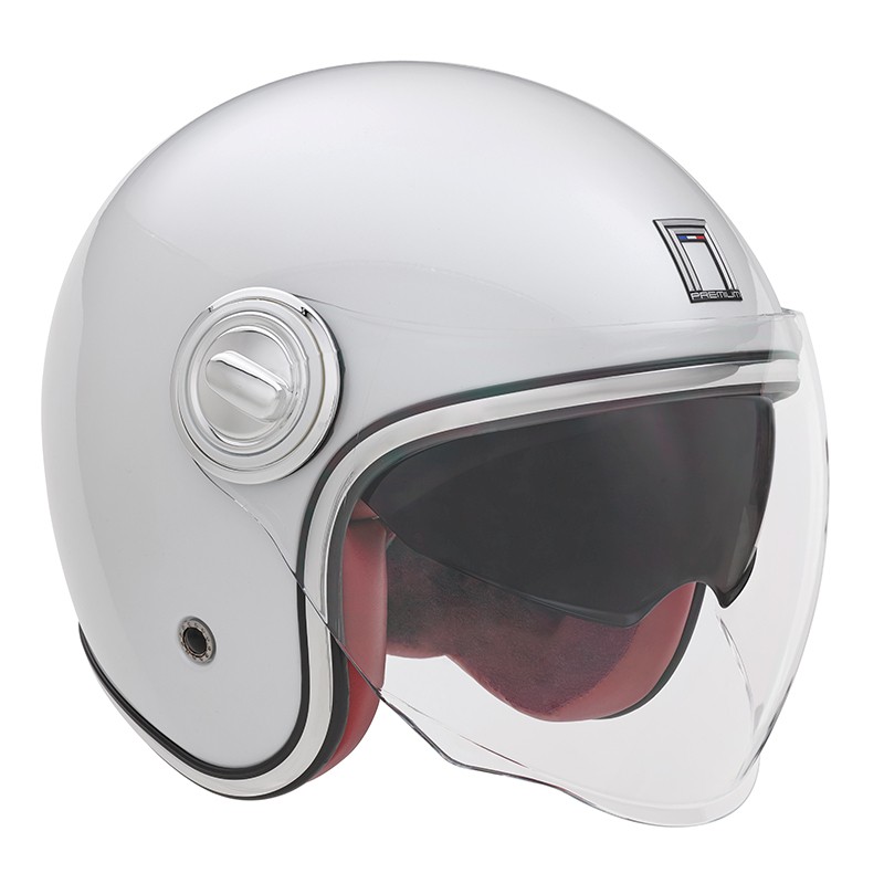 NOX Premium Kask Otwarty Jet Heritage Solid Biały Połysk Rozmiar S