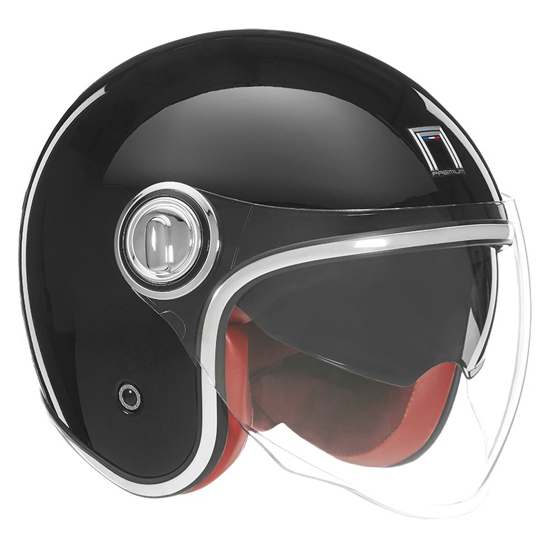 Kask otwarty NOX PREMIUM JET HERITAGE SOLID czarny połysk rozmiar M