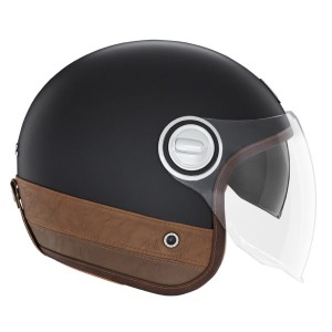 Kask otwarty NOX PREMIUM JET HERITAGE LEATHER czarny/brązowy rozmiar L