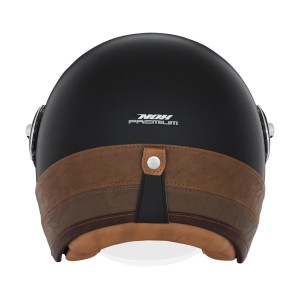 NOX PREMIUM KASK OTWARTY JET HERITAGE LEATHER CZARNY/BRĄZOWY XL