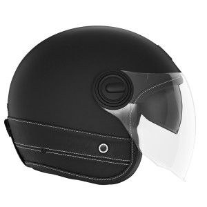 NOX PREMIUM KASK OTWARTY JET HERITAGE LEATHER - czarny mat, rozmiar XL