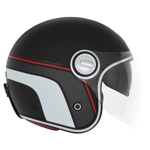 Kask otwarty NOX PROMOCJA PREMIUM Jet Heritage Line czarny/czerwony/biały L